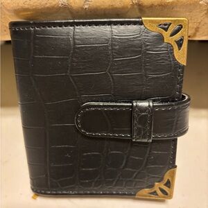 Elegant Black D&D card holder Wallet with Gold Accents. Slightly used